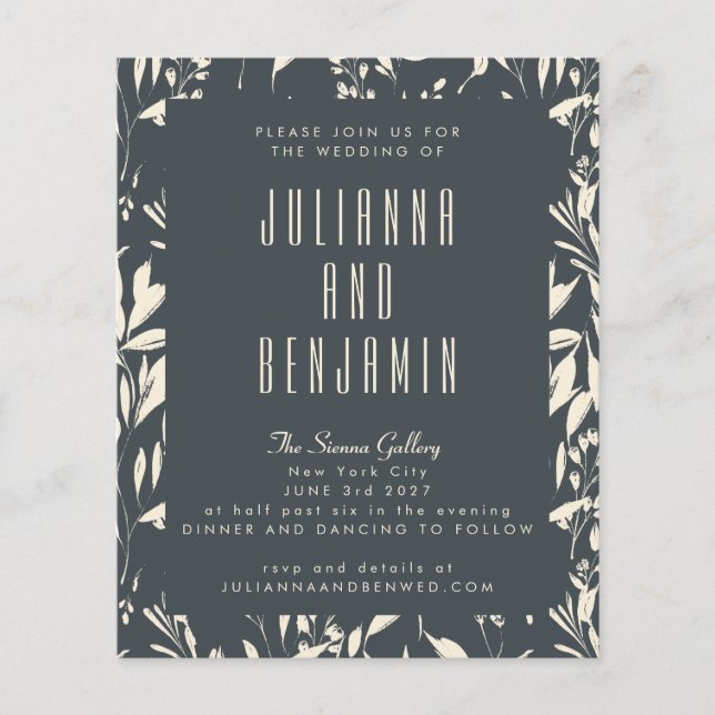 Budget Boho Modern Black Hand plockade Blommigt Br (Framsida)