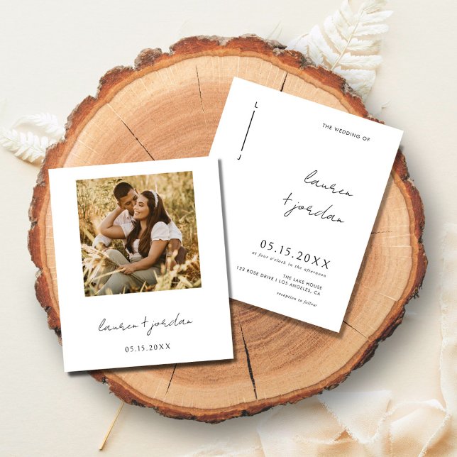 Budget Boho Modern Minimalist Photo Bröllop Flygblad (Skapare uppladdad)