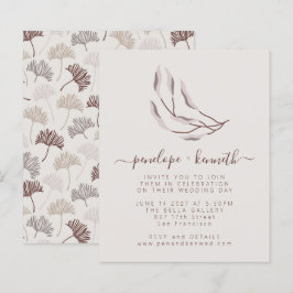 Budget Boho Natur Neutral Botanisk Bröllopsinbjuda
