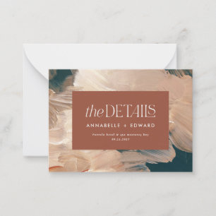 budget boho painterly teracotta bröllop anteckningskort