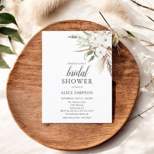 Budget Boho Pampa Grass Greenery Möhippa Inv. Inbjudan Vykort