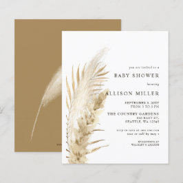 Budget Boho Pampas Baby Shower-inbjudan