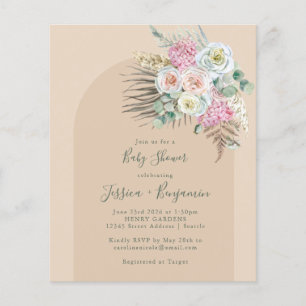 Budget Boho Pampas Beige Blommig Baby Shower