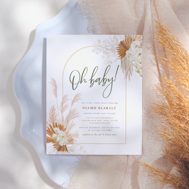 Budget Boho Pampas Gender Neutral Baby Shower (Skapare uppladdad)