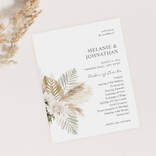 Budget Boho Pampas Grass B Blommigt Bröllop Ceremo Flygblad