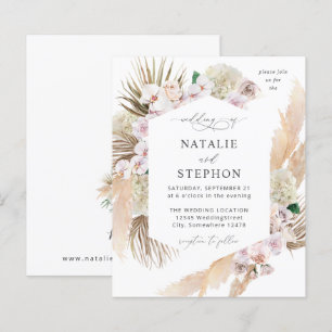 Budget Boho Pampas Grass Beach Blommigt Bröllop