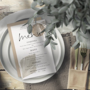 Budget Boho Pampas Grass Cream Bröllop Menu