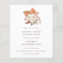 Budget Boho pampas Grass Desert bröllopsinbjudan