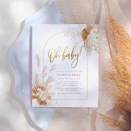 Budget Boho Pampas Grass Guld Girl Baby Shower