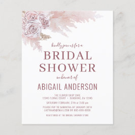 Budget Boho Pampas Grass Inbjudningskort för möhip