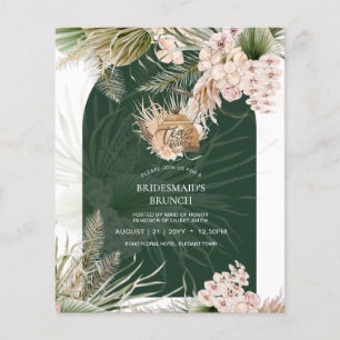 BUDGET Boho Pampas Grass TEA PARTY Möhippa Lunch Flygblad