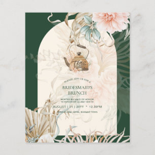 BUDGET Boho Pampas Grass TEA PARTY Möhippa Lunch Flygblad