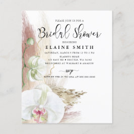Budget Boho Pampas Orchid Inbjudningskort för möhi