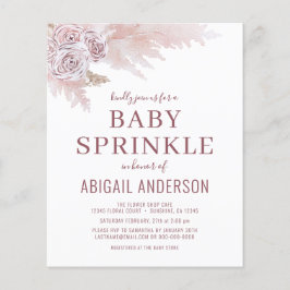 Budget Boho Pampasgräs Baby Sprinkle Inbjudan