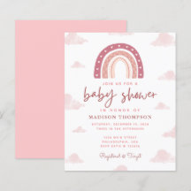 Budget Boho Pastel Rosa Rainbow Baby Shower