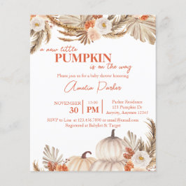 Budget Boho Pumpkin Baby Shower-inbjudan