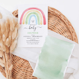 Budget Boho Rainbow Baby Shower-inbjudan