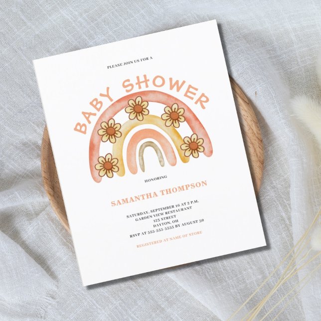 Budget Boho Rainbow Bebis Shower Inbjudan  (Skapare uppladdad)