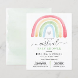 Budget Boho Rainbow Virtuell Baby Shower-inbjudan
