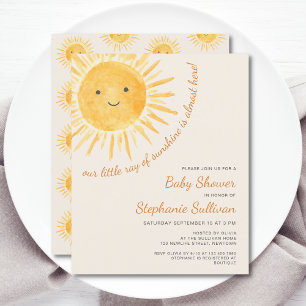 Budget Boho Ray of Sunshine Baby Shower-inbjudan