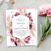 Budget Boho Rosa Pampas Grass Blommigt Bröllop