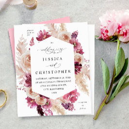 Budget Boho Rosa Pampas Grass Blommigt Bröllop
