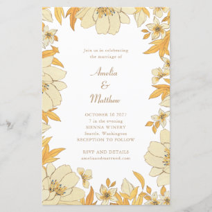 Budget Boho Rustic Gult Blommigt Gräns Bröllop