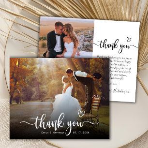 Budget Boho Script Heart 2 Photo Bröllop Tack