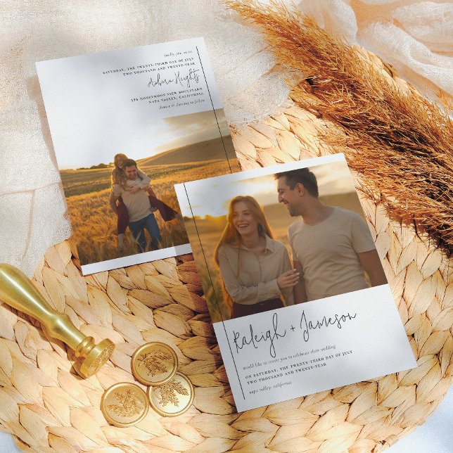 Budget Boho Script Typography 2 Photos Bröllop (Skapare uppladdad)