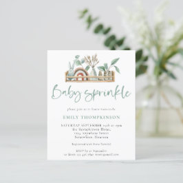 Budget Boho Shelf Leksak Sage Baby Sprinkle Inbjud