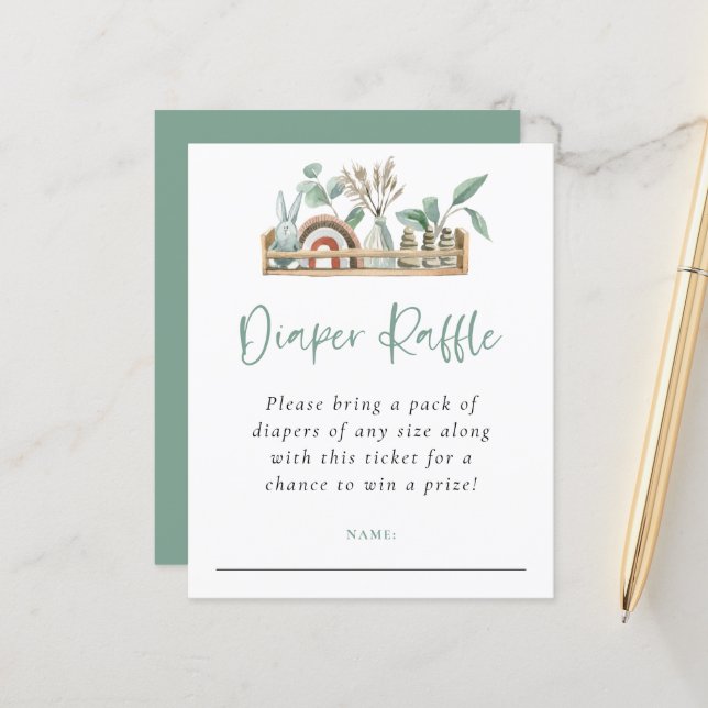 Budget Boho Shelf Leksak Sage Diaper Raffle (Fram/Back In Situ)