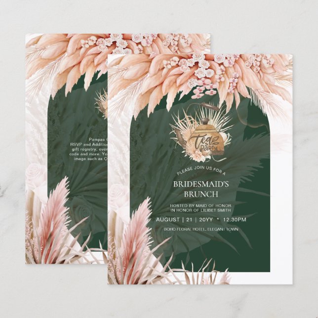 BUDGET Boho TEA PARTY Pampas Grass Möhippa (Fram/baksida)