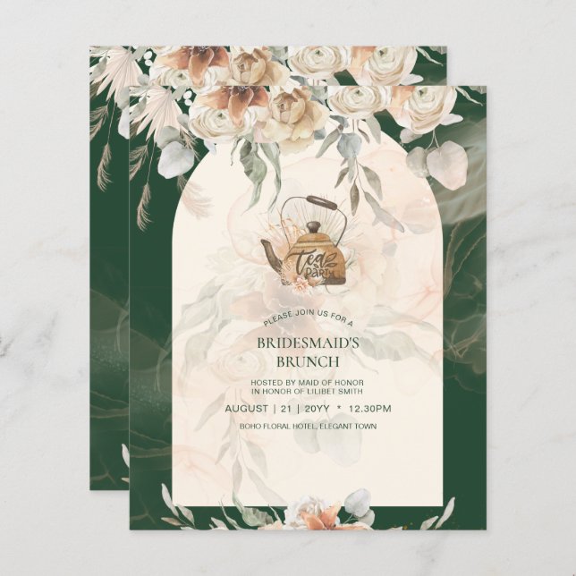 BUDGET Boho TEFEST Pampasgräs Bröllopsdusch (Fram/baksida)