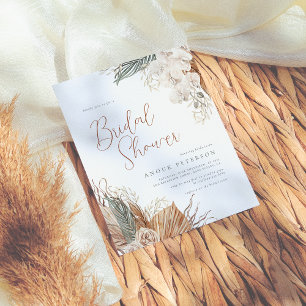 Budget Boho Terracotta Pampas Grass Bridal Shower