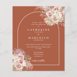 Budget Boho Terracotta Pampasgräs Bröllop