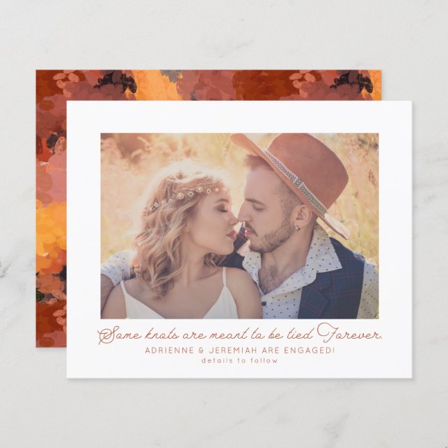 Budget Boho Terracotta Photo Förlovning (Fram/baksida)