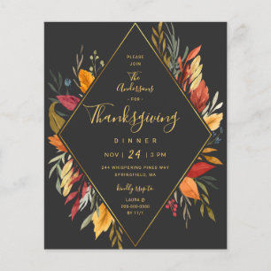 Budget Boho-Thanksgiving - inbjudan om att ta bort