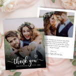 Budget Boho Typography 2 Photo Bröllop Tack<br><div class="desc">Budget Modern Boho Heart Typography 2 (2) Photo Bröllop Tack Papper. Snyggt Modern bröllop tackar dig för att du har en lodrät framtill med övertäckningstexten "Tack" i ett handskriftsskript för calligraphy swash svan med kärlek hjärtmotiv i vitt på bild. ***NOTERA! *** BUDGETEN PAPPER/FLYER ÄR PAPPER. *** UPPGRADERA PAPPRA FÖR EN...</div>