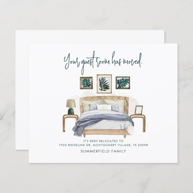 Budget Boho Vi har flyttat Flytta Meddelande (Fram/baksida)