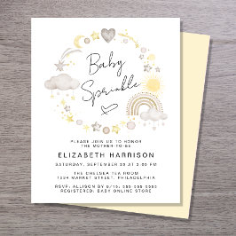 Budget Boho Watercolor Baby Sprinkle-inbjudan