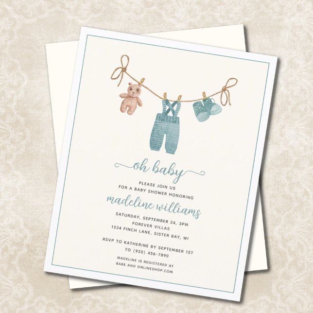 BUDGET BOHO Watercolor Barnkläders Baby Shower (Skapare uppladdad)