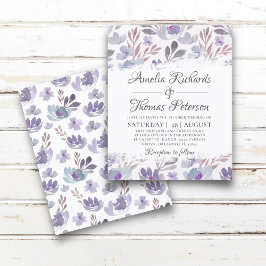 Budget Boho Watercolor Blommig Bröllopsinbjudan