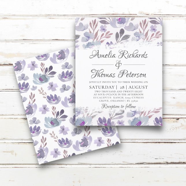 Budget Boho Watercolor Blommig Bröllopsinbjudan (Skapare uppladdad)