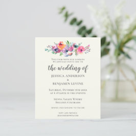 Budget Boho Watercolor Flowers Elegant bröllop