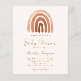 Budget Boho Watercolor Rainbow Baby Shower Inbjuda