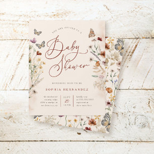 Budget Boho Watercolor WildblomBaby Shower