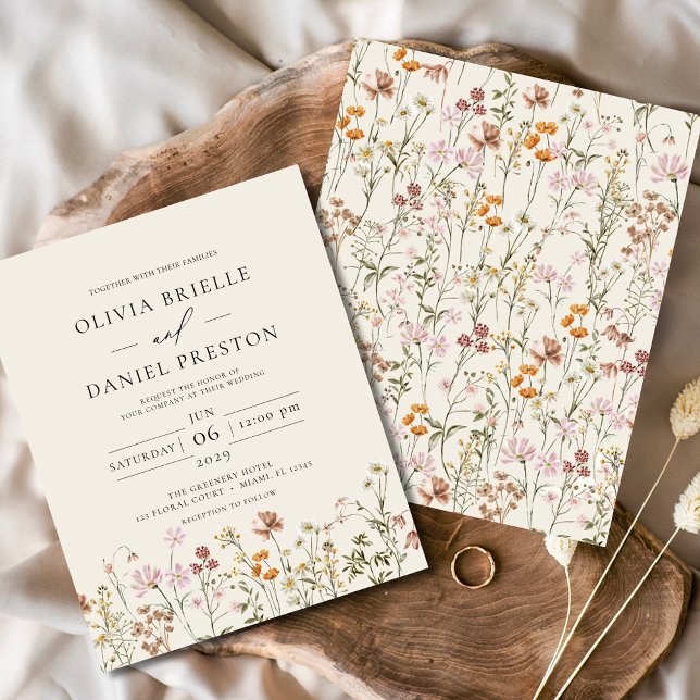 Budget Boho WildblomBeige Garden Wedding Wedding Flygblad (Skapare uppladdad)