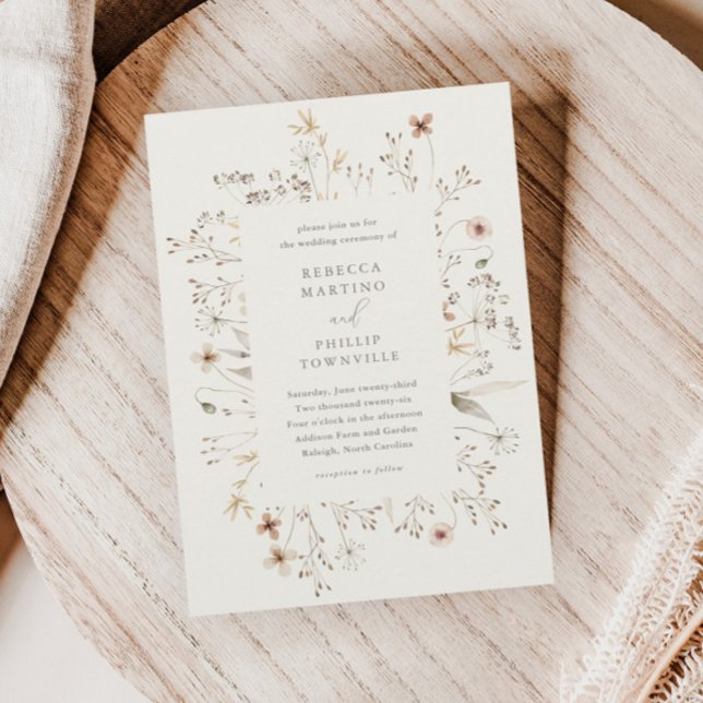 Budget Boho Wildblombröllop - inbjudan (Skapare uppladdad)