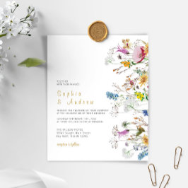 Budget Boho Wildblombröllopsinbjudan