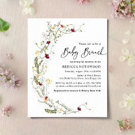 Budget Boho Wildblomma Baby Brunch-inbjudan